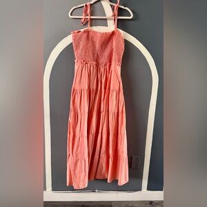 INC International Chic Coral Smocked Maxi Dress